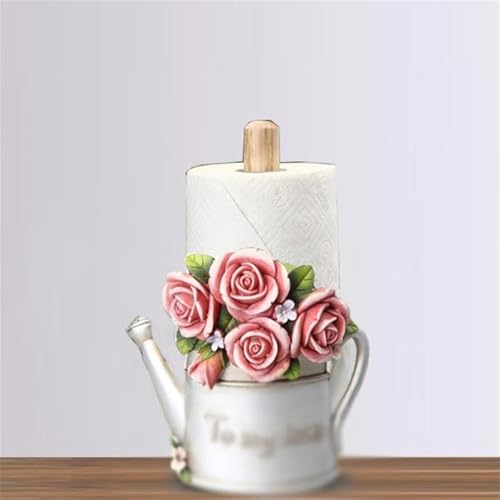 Soporte para papel de cocina regulable en resina con base estable para encimera 7
