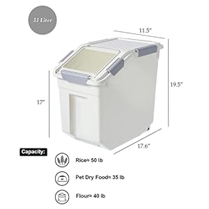 Hanamya 325 Liter  35 Lbs Pet Food Storage Container with Measuring Cup Bpa Free for Dog Food | Cat Food | Rice | Grain | Flour White  Gray 1 Count  Cucciolini Doodles Hanamya 32 5 liter  35 lbs pet food storage container with measuring cup bpa free for dog food | cat food | rice | grain | flour white  gray 1 count   cucciolini doodles