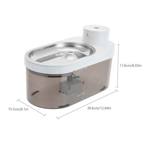 Fuente inalámbrica para agua de gatos 4L acero inoxidable miniatura 6