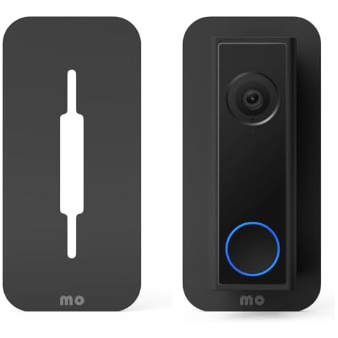 Mars Outpost Non-Adhesive Wall Plate Compatible with Eufy C30 C31 Doorbell Mount Back-Plate Covers Holes Scratches Rain Cover Hood Glare Protection, No-Drill 45 Degree Wedge Corner Mount Made in UK Cover