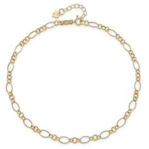 Jewelry Affairs 14k Real Yellow Gold Fancy Link 9″ With 1″ Extension Anklet