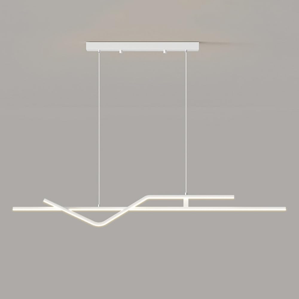 Lampe suspendue de salle à manger blanche, lustre LED moderne réglable 3 modes de couleur