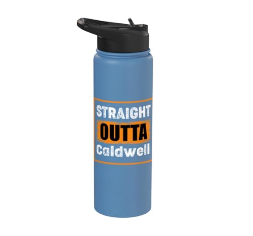 Straight Outta Caldwell Idaho USA Retro Distressed Vintage Stainless Steel Insulated Water Bottle