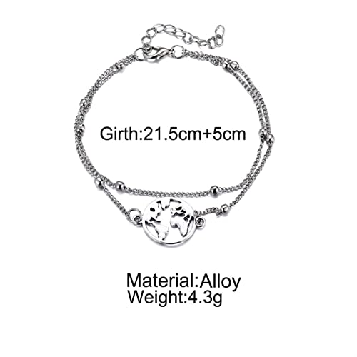 Tobilleras de Moda Urbana para Playa y Ciudad: Cadenas de Tobillo con Mapa de Mujer 7