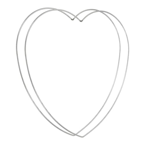 PATIKIL Dream Catcher Rings, Metal Heart Shape Macrame Wreath Floral Ring Hoop for Christmas Home Car DIY Craft Wedding Wall Hanging Decorations, Silver