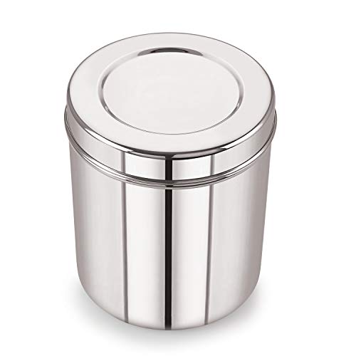 Neelam Stainless Steel 22 Gauge Deep Dabba - 2600 ml, 1 Piece, Silver – Durable and Elegant Food Storage Container, Ideal for Storing Grains, Snacks, Leftovers, Perfect for Daily Use, Easy to Clean.