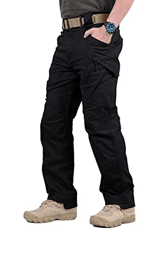Pantalon militaire tactique noir avec 9 poches, pantalon de travail homme léger et respirant