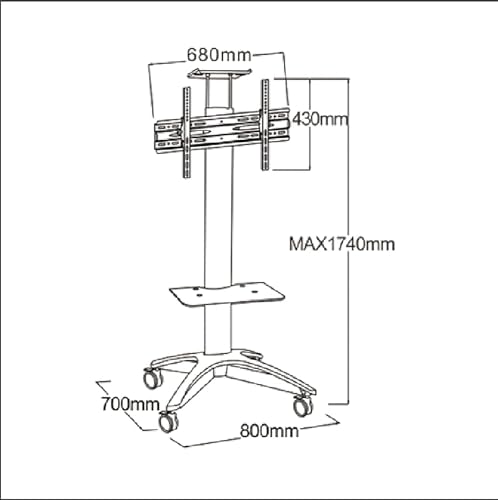 Soporte móvil universal para TV con ruedas miniatura 5