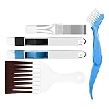 RichVibe Klimaanlagen-Reinigungsset, 5-teilig, mit Lamellenkamm und Fugendüsen, Kühlschränke, Spulen, Verdampfer, Kondensatoren, faltbare Bürste, enge Räume