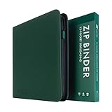 Vault X 12 Pocket Trading Card Zip Binder, 480 Cards, Premium Exo-Tec Album Material, 20 Side-Loading Pages, Folder for Collectible Card Games, Sports, TCG (Green)