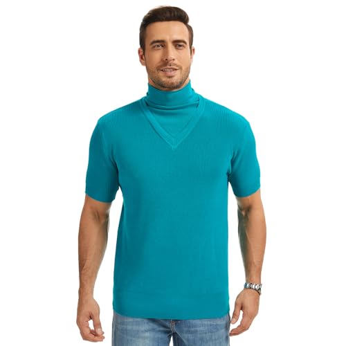 MRYUWB Halloween Cosplay Men Costume Knit Sweater Adult Half Sleeve Knitted Sweater Pullover Top (Blue XX-Large)