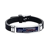 YOTHIWAD Trump 2024 Bracelets Take America Back Donald Trump Stainless Steel Bracelet Wristbands for President Patriotic Republican Trump Jewelry for Men Women, type 2