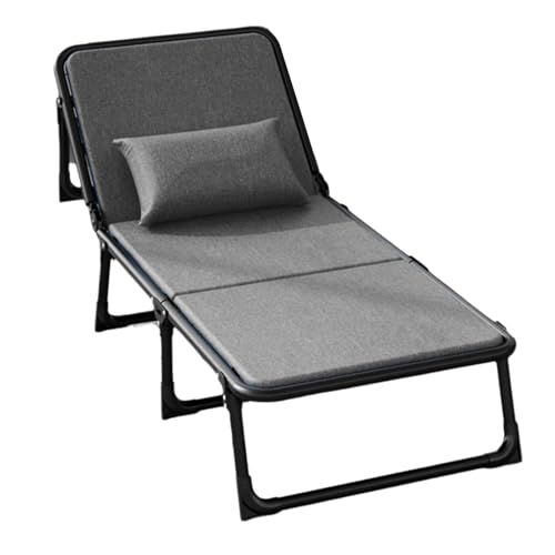 MRVAKDYDI Cuna de Camping Cama de Camping, Cama Plegable portátil con Respaldo Ajustable, Estructura de Acero Resistente, Tela Transpirable, Ideal for Apartamentos pequeños.