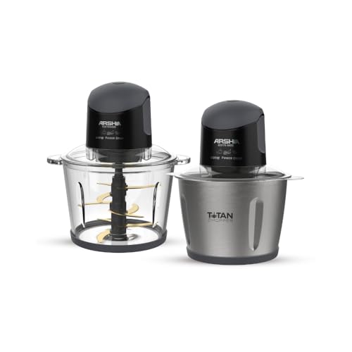 ارشيا مفرمة شفرات تيتانيوم 800 واط 3 لتر لون أسود