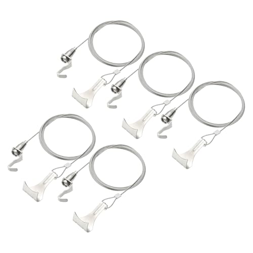 Image of uxcell 5Pcs Picture Hanging Wire Kit, 3 m x 1.5 mm Heavy Duty Picture Hangers Adjustable Wire Rope with S-Hooks and Loop, Load 35kg /77.1 lbs for Hanging Mirrors Light Lamp Artwork