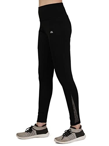 Image of Mehrang Gym wear Mesh Leggings Workout Pants with Side Pockets /Stretchable Tights /Highwaist Sports Fitness Yoga Track Pants for Women & Girls