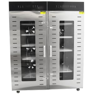 Yokoma Commercial Food Dehydrator Food Drying Machine with Temperature Control Food Dryer for Fruits Meat Herbs 52-Tray Dual-Chamber 220V 30°C-90°C