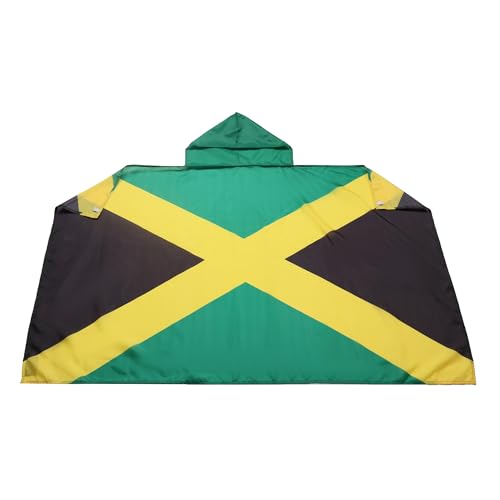 AZ FLAG - Bandiera Giamaica - 150 x 90 cm - Mantello bandiera giamaicana 100% poliestere con maniche integrate - Body Flag - 80 g