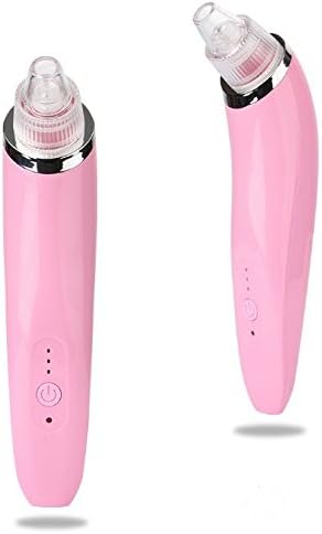Fanssa Blackhead Remover USB Rechargeable Comedo Vacuum Suction Electric Skin Cleanser Blackhead Tool Skin Facial Pore Cleaner with 4 Microcrystalline Head for Women Men Blackheads Extractor (Pink)