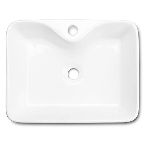image for CANWELL Rectangular Ceramic Bathroom Vessel Sink, 19