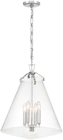 Crystorama Voss 4 Light Polished Nickel Pendant with Clear Glass Shades
