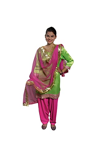 Image of ITSMYCOSTUME Punjabi Patiala Suit for Girls|Punjabi Giddha /Baisakhi /Bhangra Dance Costume for Girls