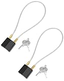 QWORK Motorcycle Helmet Lock, 2 Pack Keyed Alike Key Lock & Cable Universal Motorcycle Bike Helmet Luggage Security