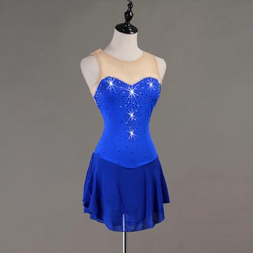 Vestido de patinação artística Blue Ice para meninas e mulheres, saia de patinação no gelo para meni
