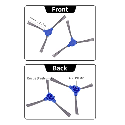 Accessories Replacement Parts for Eufy RoboVac 11S Max, 15C Max, 30C Max, 25C Max, G10, G20, G30, G30 Edge, G30 Hybrid, G30 Verge Robotic Vacuum Kit - Including 2 Main Brush, 4 Filters, 8 Side Brushes