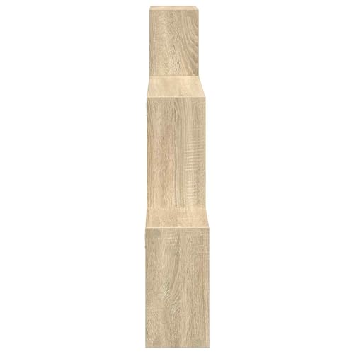 Étagère murale stable en bois marron à compartiments multifonction - 5