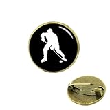 Qualitativ hochwertig. Classic Collection Eishockey-Brosche, antik, für Damen und Herren, Schmuck, Geschenk