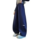 Hosen Mädchen Hose Girl Kinder Pant Lässige Cargo-Jogginghose für Mädchen mit abgerundetem Saum, sportliche Hose mit weitem Bein für Teenager-Mädchen, bequeme Alltagskleidung, Jugendmode (Navy, 13-14