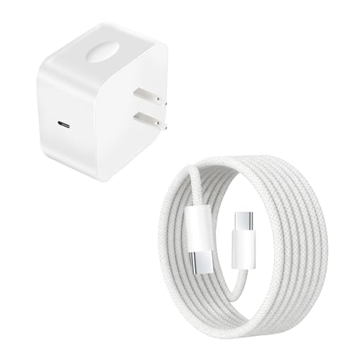 40W Dynamic Power Adapter with 60W Max Apple 40W Charger Foldable Type C Fast Wall Charger with 6FT Braided USB-C Cable for iPhone 17 Pro Max/16 Pro/15/15 Plus AirPods iPad MacBook Air Samsung S25