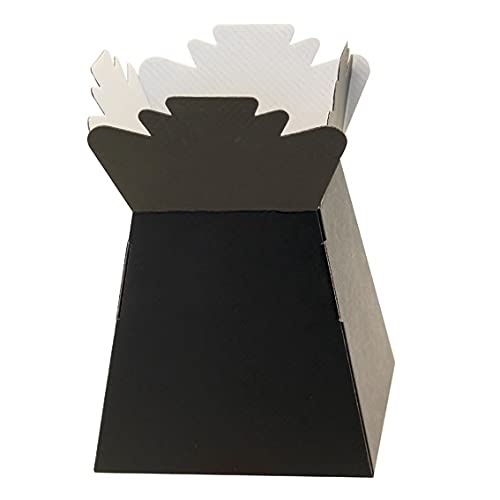 Floralcraft Black Hand-Tied Living Vase Florist Bouquet Box, Presentation/Transporter Box/Flower Plant Aqua Boxes, (Pack of 5)