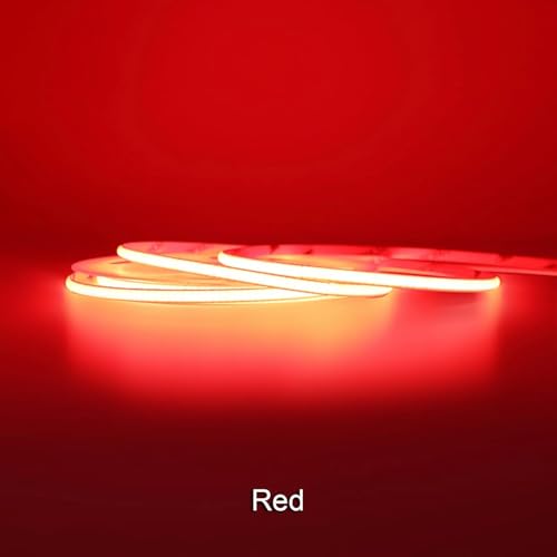 Image of MALIGAZA 5mm Ultra Thin COB LED Strip Red Color DC 24V RA>90 High CRI LED Tape Light, Cuttable Flexible, 16.4FT Super Bright, IP30 for Indoor House Bedroom Room Decor
