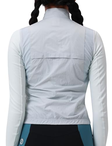 INBIKE Winddichte Jacke Damen Weste Windbreaker Fahrradweste Leichtweight Atmungsaktiv UV Schutz SPF50+ Fahrrad Rennrad Fashion Arbeit Grau L
