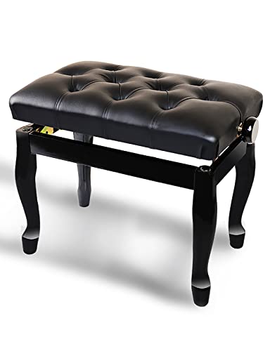 TEmkin Banc de Piano d’artiste de Luxe, Tabouret de Piano en Cuir Solo avec de Beaux Pieds en Fer à Cheval et Un Coussin rembourré, 56 x 36 x 47-57 cm (Taille des Pieds courbés) - Les Beatles, Paul McCartney, John Lennon, RIngo Starr, George Harrison TEmkin Banc de Piano d'artiste de Luxe, Tabouret de Piano en Cuir Solo avec de Beaux Pieds en Fer à Cheval et Un Coussin rembourré, 56 x 36 x 47-57 cm (Taille des Pieds courbés)
