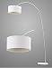 Produktbild Modernluci Bogenlampe Stehlampe Modern für das Wohnzimmer Weiß Schlafzimmer lampen zeitnah arc Stehleuchte Skandinavischer Stil mit Textilschirm ø40cm Höhe:228cm MEHRWEG