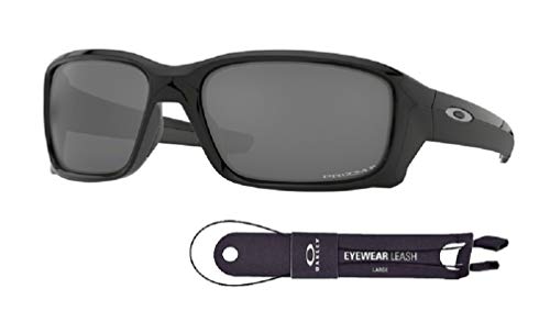Oakley Straightlink OO9331 933116 58M Polished Black/Prizm Black Polarized Sunglasses For Men+BUNDLE with Oakley Accessory Leash Kit