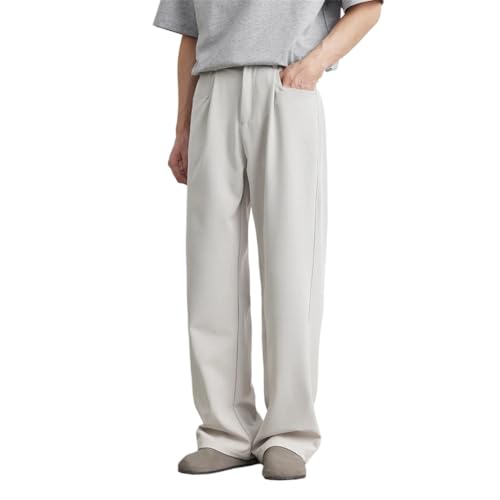 Dninmim Men's Straight Casual Pants Business Trousers Work Clothing Solid Long Pants