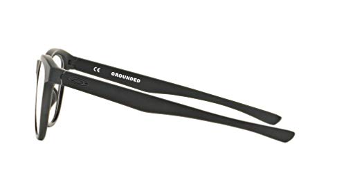Image of Oakley Mens Ox8070 Grounded Square Prescription Eyewear Frames, Satin Black /Demo Lens, 53 mm
