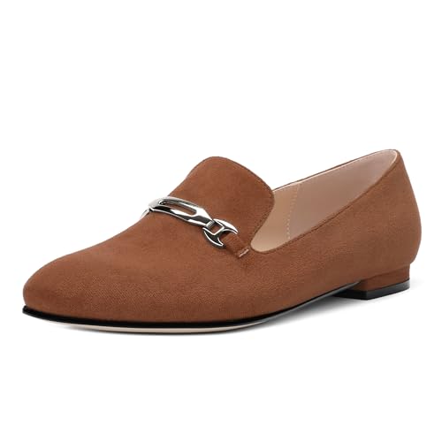 Image of Women's Loafers, Slip On Round Toe Comfortable Flats for Women Dressy and Work, Womens Business Casual Shoes