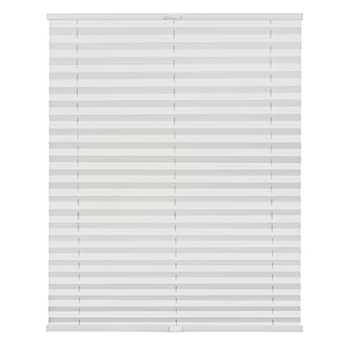 Lichtblick Plissee Klemmfix nach Maß, ohne Bohren, verspannt, Hitzeschutz, Blickdicht, Made in Germany, Thermoplissee - Weiß 40 cm x 210 cm (B x L)
