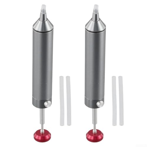Bombas desoldadoras de aleación de aluminio 2 piezas con tubos de silicona, pluma de succión de soldadura portátil para placa de circuito y mantenimiento de componentes electrónicos