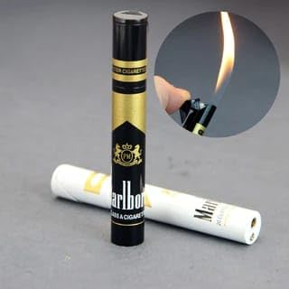 Image of Alkey Stylish Cigarette Shaped Lighter with Cool Design Round Shape Lighter for Cigarette Metal Premium Refillable Classic Pocket Lighter (Marl Multicolor)
