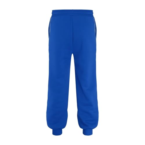 Boys Tricot Open Bottom Fleece-Lined Sweatpants with Pockets Contrast Stripes Elastic Cuff Active Athletic Jogger Trousers4