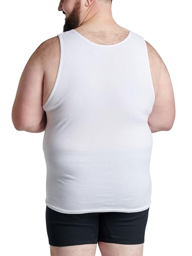 Fruit of The Loom Men\'s Tag-Free Tank A-Shirt, Big Man - 6 Pack - White, 5X-Large - Thumbnail 3