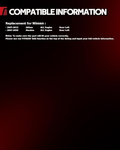 Image of Torchbeam Rear Brake Caliper Left for Nissan 2007-2012 Altima, Nissan 2007-2008 Maxima, Rear Left Caliper Replace # 19B2780A