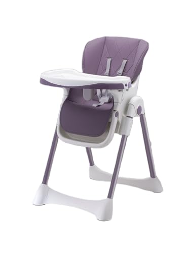 Apaeoflベビーチェア、ハイ&ローチェア、折りたたみ式、3段テーブル、調節可能、移動簡単、5点式安全ハーネス、ベビーチェア、赤ちゃんの食事、ベビーシャワーギフト (パープル,ダイニングチェア)