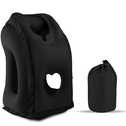 インフレータブルトラベルピロー パックインフレータブル昼寝枕 空気注入式トラベルピロー インフレータブル飛行機ネックピロー インフレータブルトラベルネックピロー 飛行機 枕 旅行便利グッズ トラベルグッズ オフィス/ホーム/ビジネストラベルのヘッドサポート